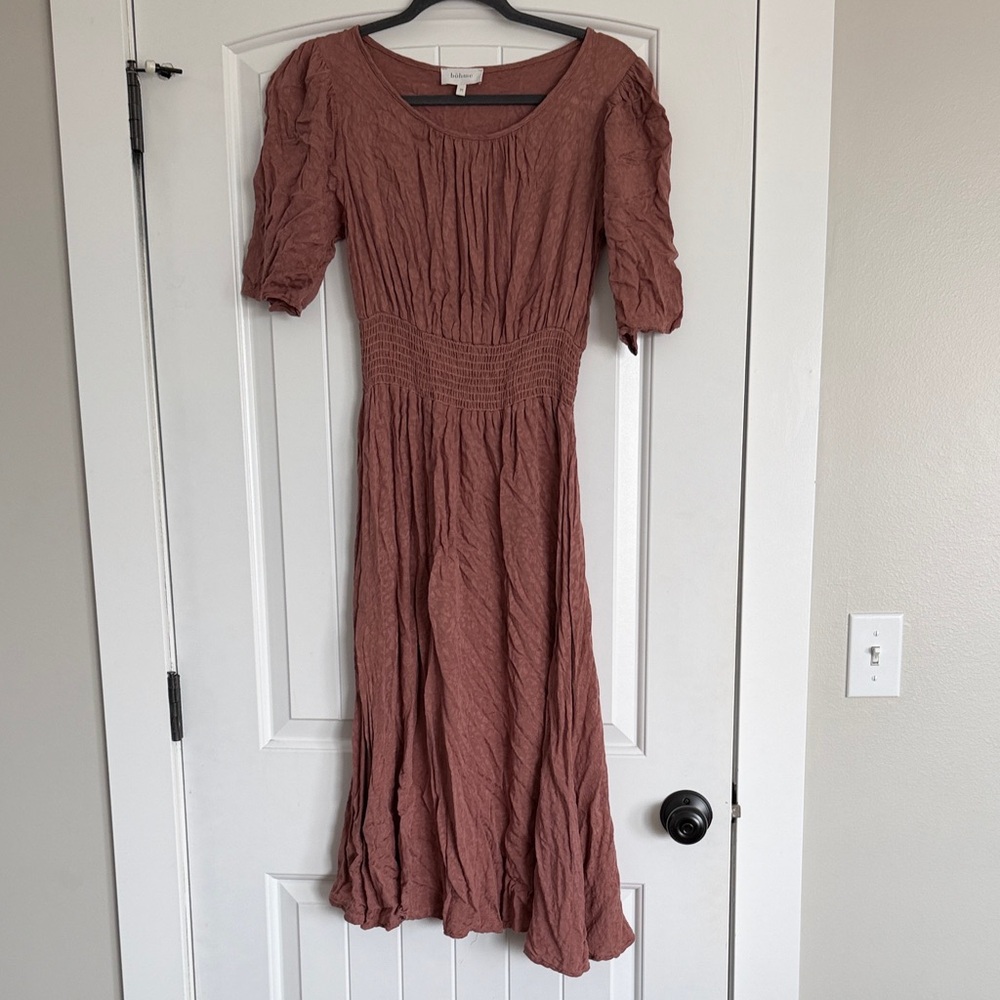 Elegant Brown Midi Dress